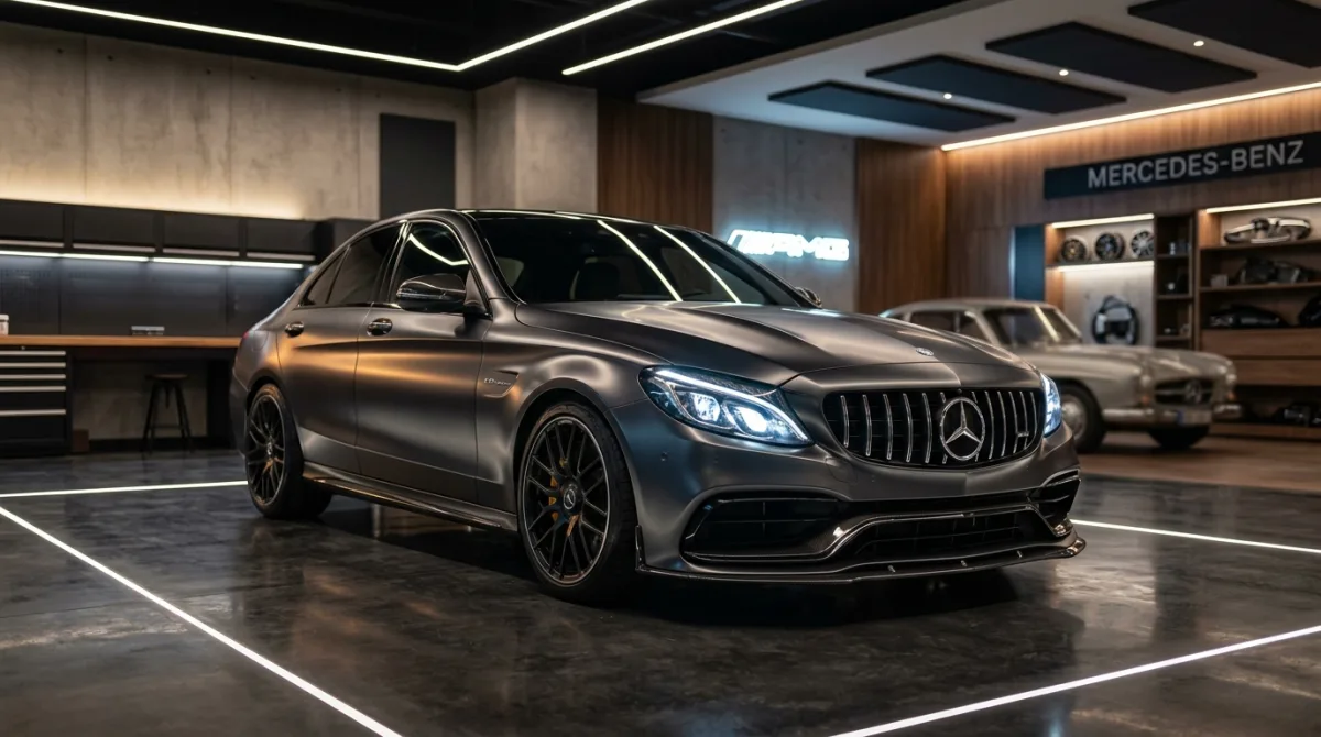 تحويل مرسيدس C180 كيت C63 AMG بشبكة باناميريكانا وفوانيس ليد في مصر