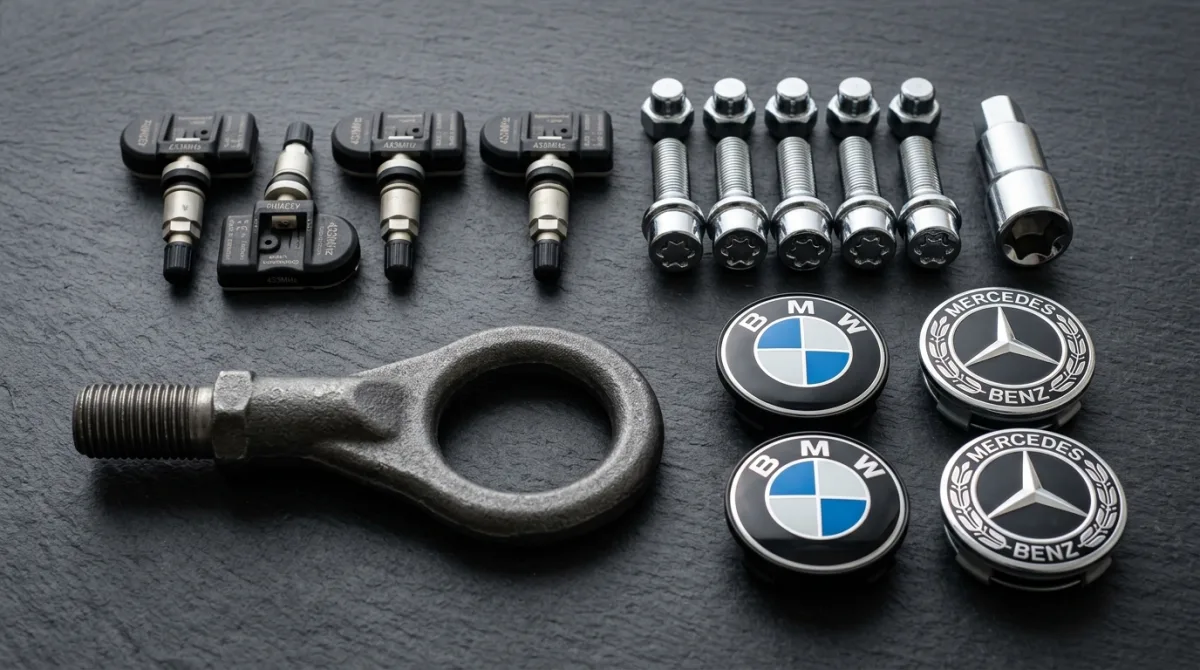 حساسات ضغط إطارات TPMS ومسامير جنوط أمان ضد السرقة وأغطية سنتر وهوك قطر حديد